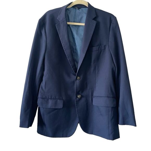 Haggar Blazer Size 40R Navy Blue 2 Button Sport Coat - Picture 1 of 8